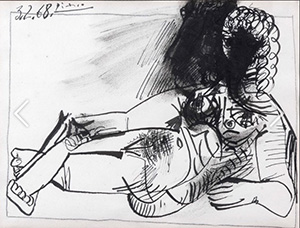 Femaile nue couchie, PABLO PICASSO